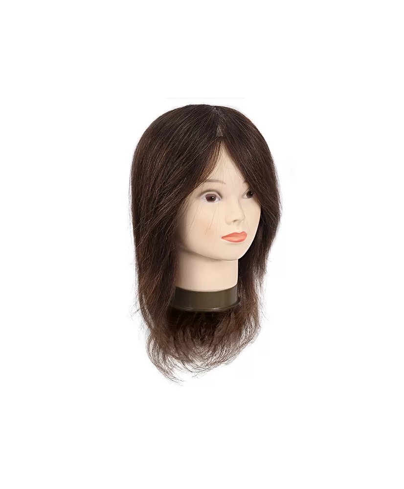 Tête d'Étude JESSY - Cheveux Naturels Châtain 30/35 cm