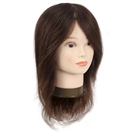 Tête d'Étude JESSY - Cheveux Naturels Châtain 30/35 cm