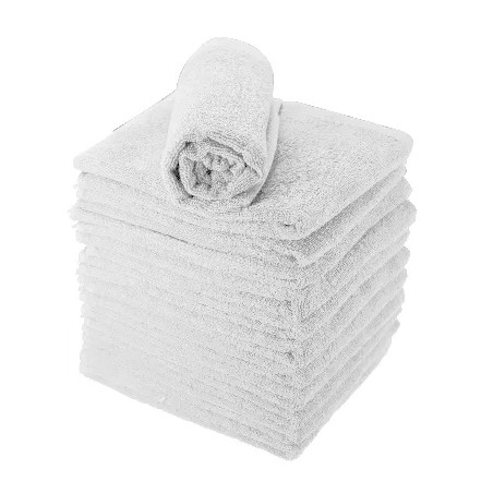 Serviette eponge coton ECO x12 BLANC 50 80