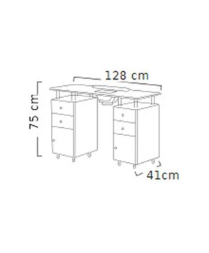 Table Manuc-Aspi VETRIX-PLUS Blanche 128X75X41cm