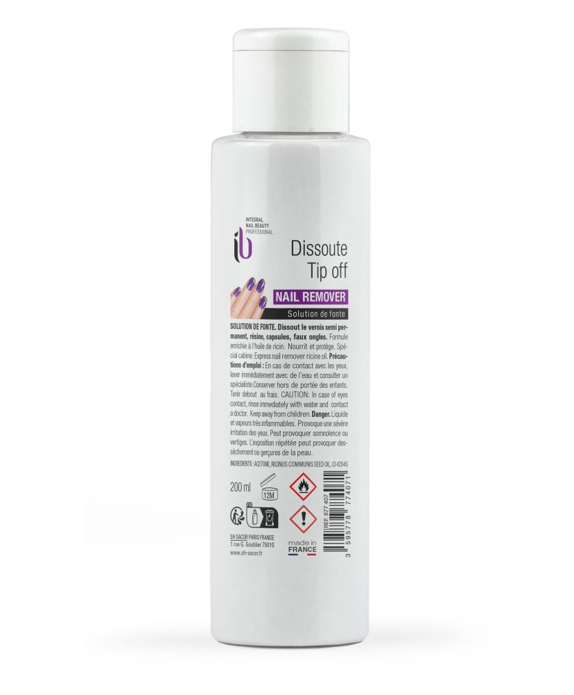 Dissolvant Dissoute Gel UV et Faux Ongles - 200 ml