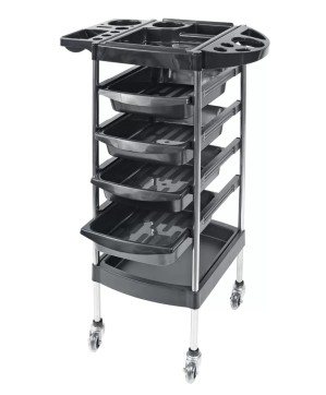Table COLECO noir 4 tiroirs +  2 plateaux