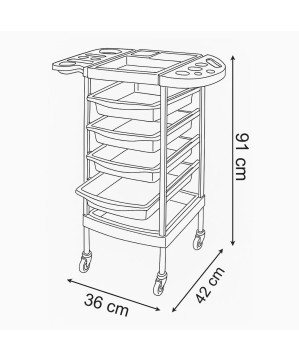 Table COLECO noir 4 tiroirs +  2 plateaux