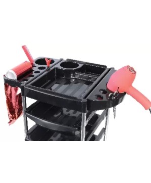 Table COLECO noir 4 tiroirs +  2 plateaux
