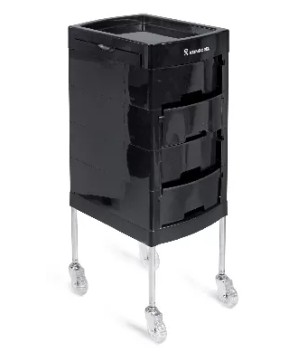 Table COLOBLEACH noir 4 tiroirs et 2 plateaux