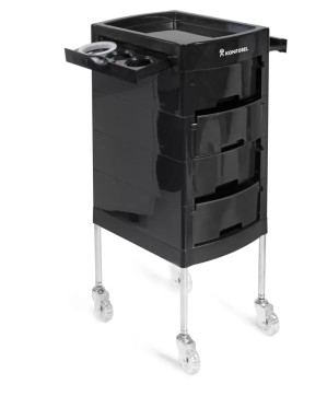 Table COLOBLEACH noir 4 tiroirs et 2 plateaux
