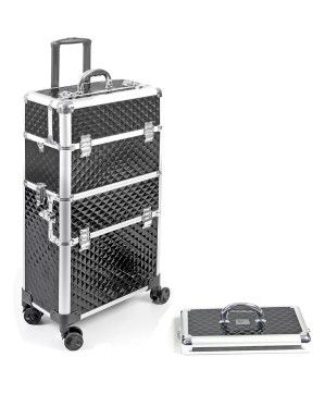 Valise BI-CAZ Noire - 42 x 23 x 79 cm, 4 Roulettes 360°