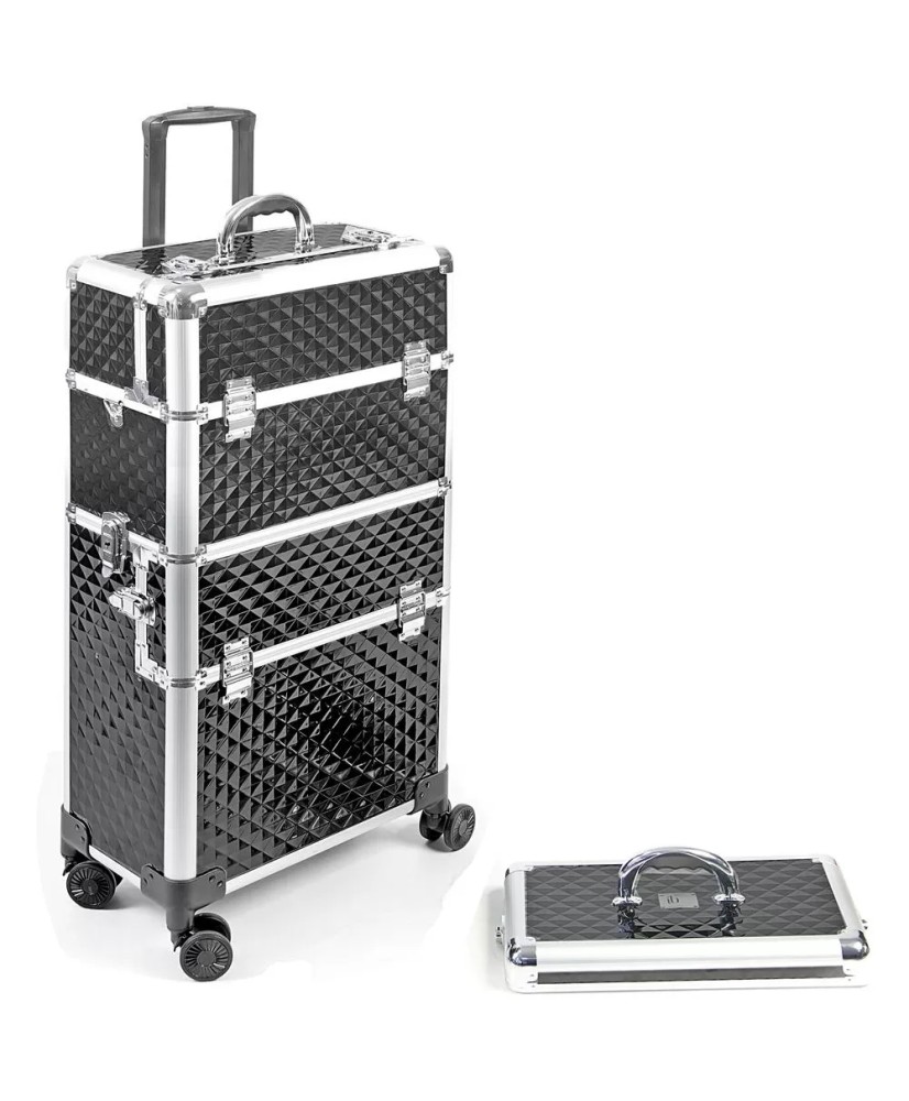 Valise BI-CAZ Noire - 42 x 23 x 79 cm, 4 Roulettes 360°