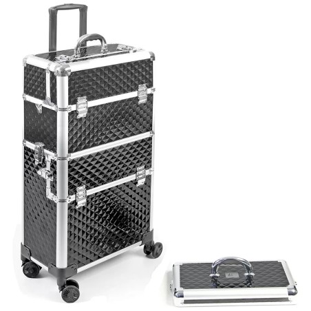 Valise BI-CAZ Noire - 42 x 23 x 79 cm, 4 Roulettes 360°
