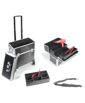 Valise BI-CAZ Noire - 42 x 23 x 79 cm, 4 Roulettes 360°
