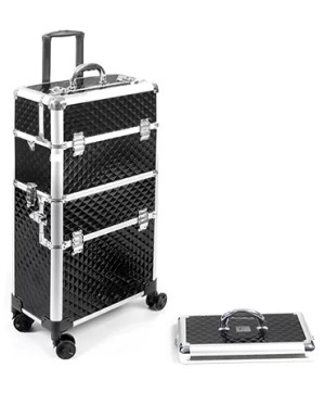 Valise BI-CAZ Noire - 42 x 23 x 79 cm, 4 Roulettes 360°