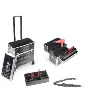 Valise BI-CAZ Noire - 42 x 23 x 79 cm, 4 Roulettes 360°