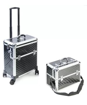 Valise BI-CAZ Noire - 42 x 23 x 79 cm, 4 Roulettes 360°