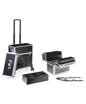 Valise BI-CAZ Noire - 42 x 23 x 79 cm, 4 Roulettes 360°