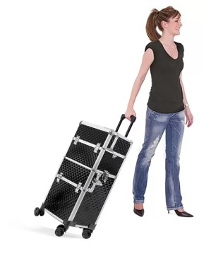 Valise BI-CAZ Noire - 42 x 23 x 79 cm, 4 Roulettes 360°