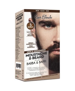 Kit Coloration Barbe et Moustache Noir - Complet avec Accessoires