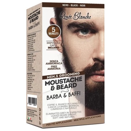 Kit Coloration Barbe et Moustache Noir - Complet avec Accessoires