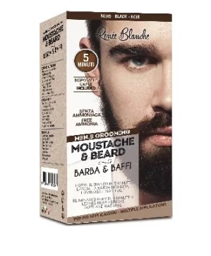Kit Coloration Barbe et Moustache Noir - Complet avec Accessoires