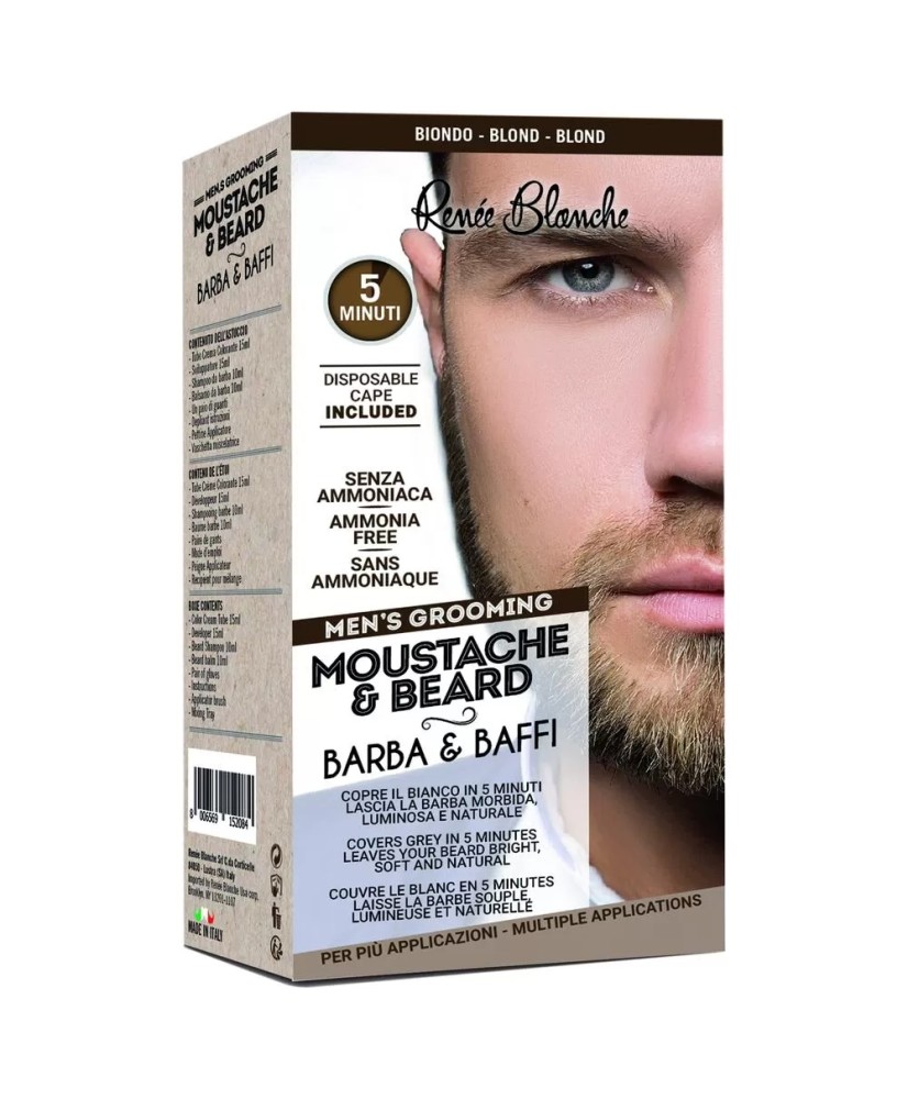 Kit Coloration Barbe et Moustache Blond - Complet avec Accessoires