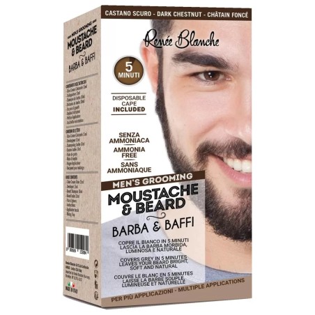 Kit Coloration Barbe et Moustache Châtain foncé - Complet avec Accessoires