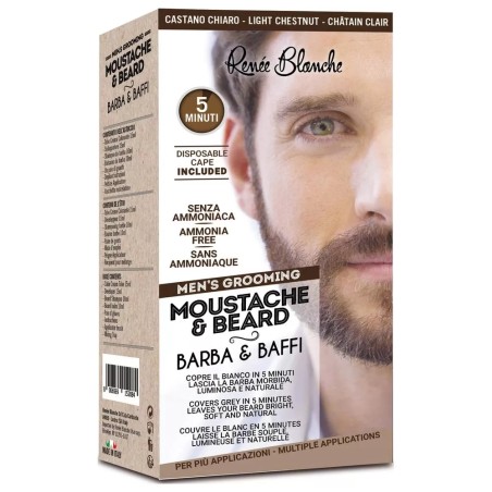 Kit Coloration Barbe et Moustache Châtain Clair - Complet avec Accessoires