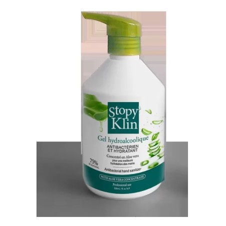 Gel Hydroalcoolique 500 ml avec Pompe - Antibactérien & Hydratant à l'Aloe Vera