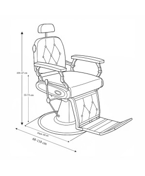 Fauteuil barber TRIUMPH-2 noir chromé