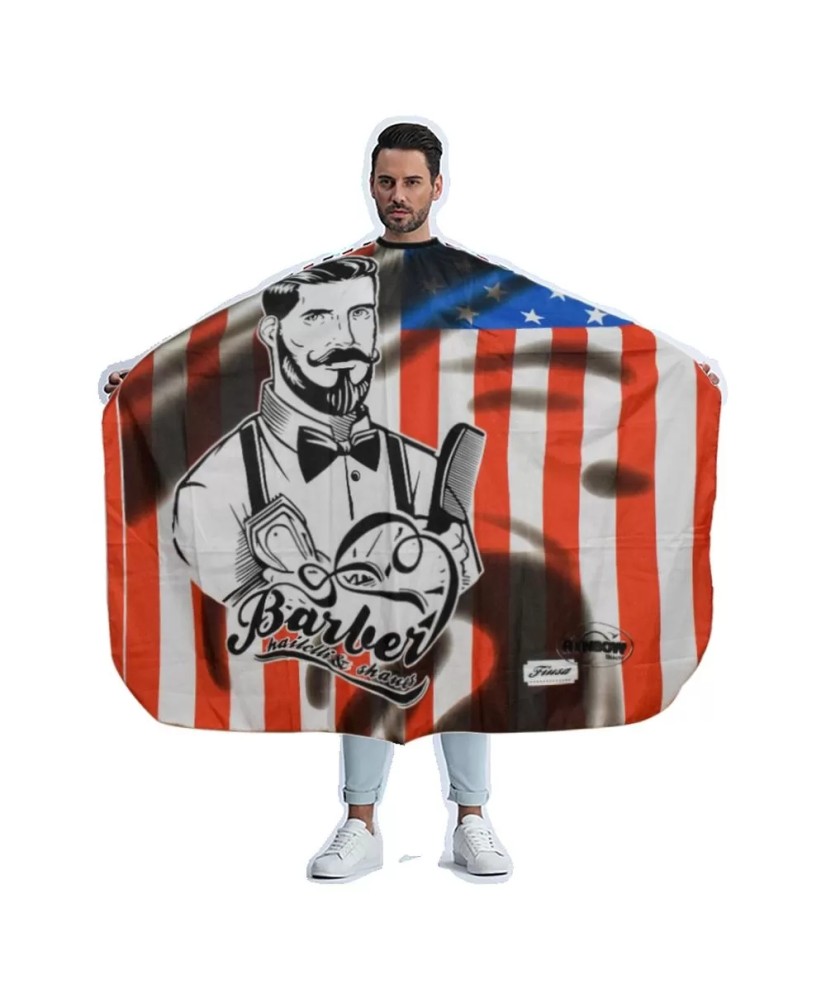 MAXI CAPE USA-FLAG-BARBER-Rouge-Bleu