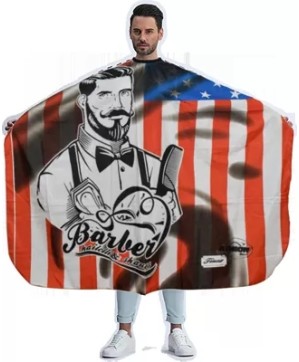 MAXI CAPE USA-FLAG-BARBER-Rouge-Bleu