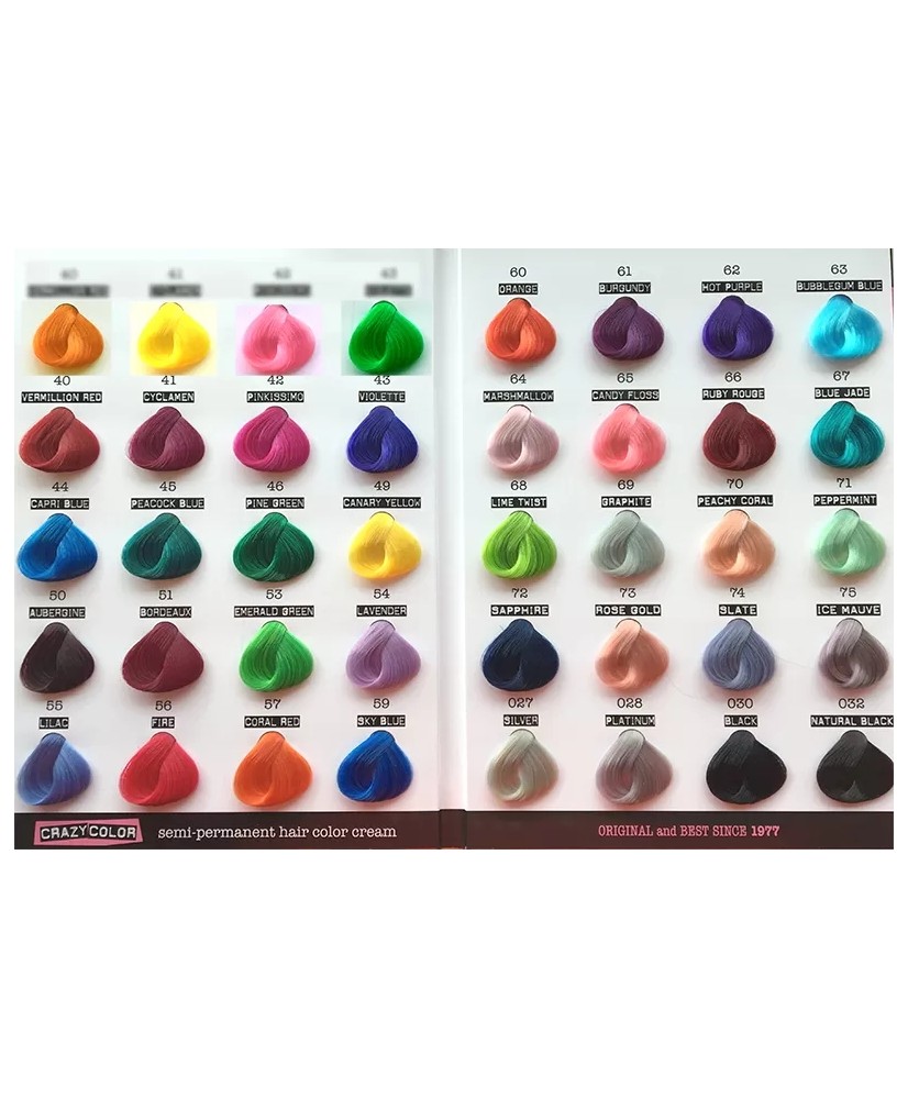 NuancierCrazyColor livret32 23cm avec 40 méchettes