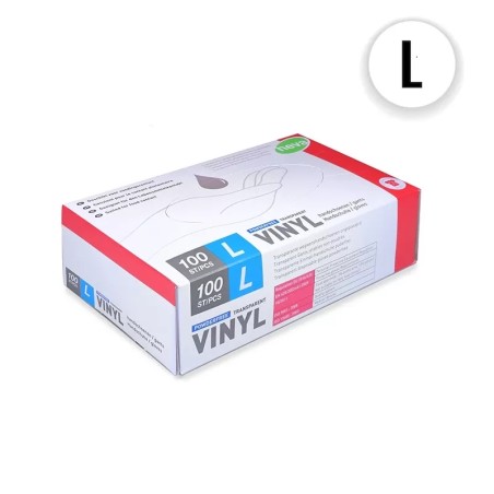 Gants en Vinyle Transparent - Taille Large, Boîte de 100