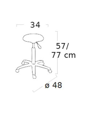 Tabouret ALPINE Noir roulette SUPER-TEAM 25