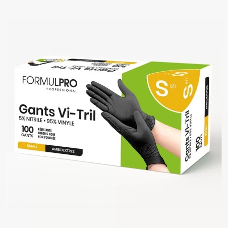 Gants Noirs VINI - Taille Small (95% vinyle 5% nitrile)