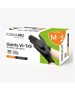 Gants Noirs VINI - Taille Medium (95% vinyle 5% nitrile)