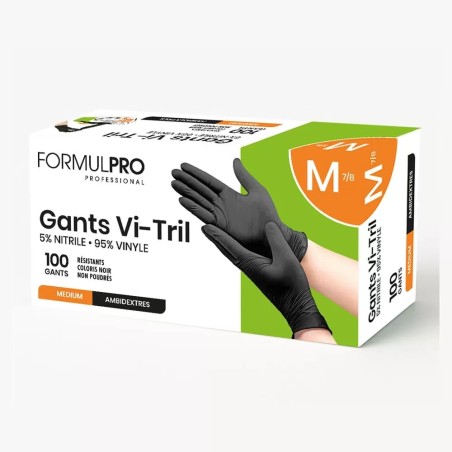 Gants Noirs VINI - Taille Medium (95% vinyle 5% nitrile)
