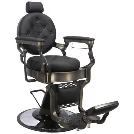 Fauteuil barber 1888 ANTIKA-2 noir Cadre Cuivré