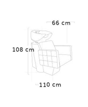 Fauteuil Bac de Lavage CAPRI - Noir, Cuvette Céramique Blanche