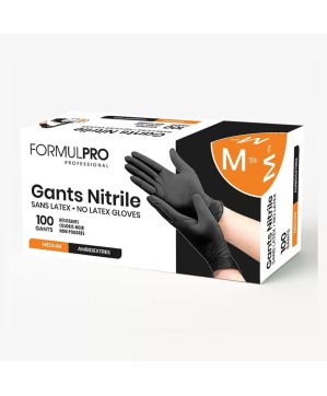 Gants Noirs en Nitrile - Taille M, Boîte de 100