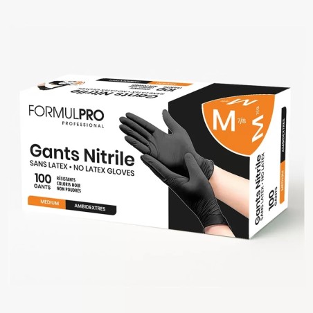 Gants Noirs en Nitrile - Taille M, Boîte de 100