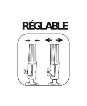 Pied pour Tête d'Étude TRIPLEX-2 - Réglable 0.95 à 1.75cm, Métal, avec Sac