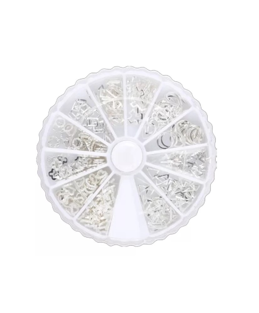 Decor Ongle BARRE 12x+/-20   Argent motif assortis