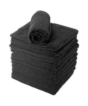 Serviette noire 100% coton  (50x90cm) x6