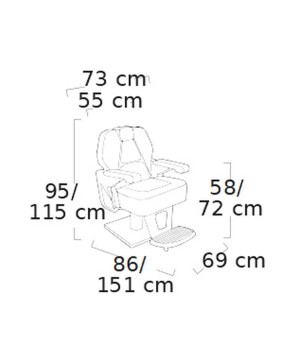 Fauteuil barber PROMONT-2-45 noir chromé