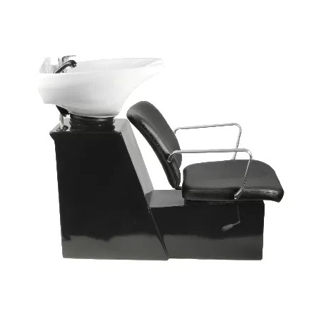Fauteuil Bac de Lavage GRENADA avec Siège Coulissant - Noir, Cuvette Basculante