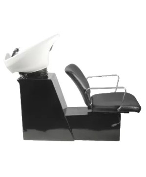 Fauteuil Bac de Lavage GRENADA avec Siège Coulissant - Noir, Cuvette Basculante