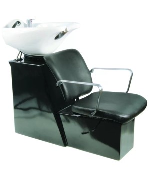 Fauteuil Bac de Lavage GRENADA avec Siège Coulissant - Noir, Cuvette Basculante