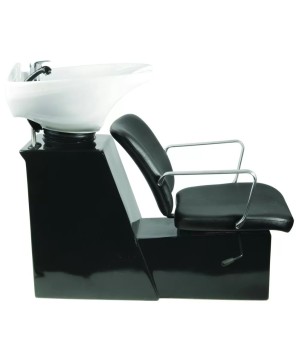 Fauteuil Bac de Lavage GRENADA avec Siège Coulissant - Noir, Cuvette Basculante