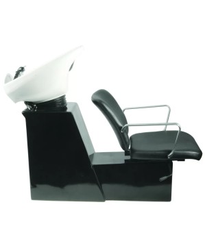 Fauteuil Bac de Lavage GRENADA avec Siège Coulissant - Noir, Cuvette Basculante