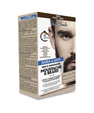 Kit Coloration Barbe et Moustache Noir - Complet avec Accessoires
