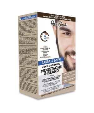 Kit Coloration Barbe et Moustache Châtain foncé - Complet avec Accessoires
